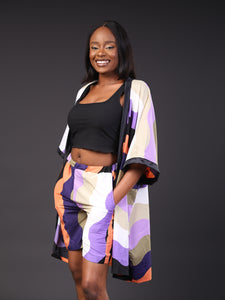 Nonso Aladi -The Chizzy multi-colored 2-piece short sleeve and short set