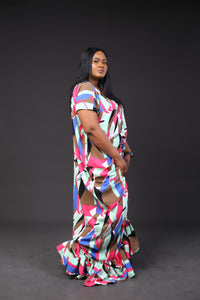 Nma kaftan gown with pleated bottom